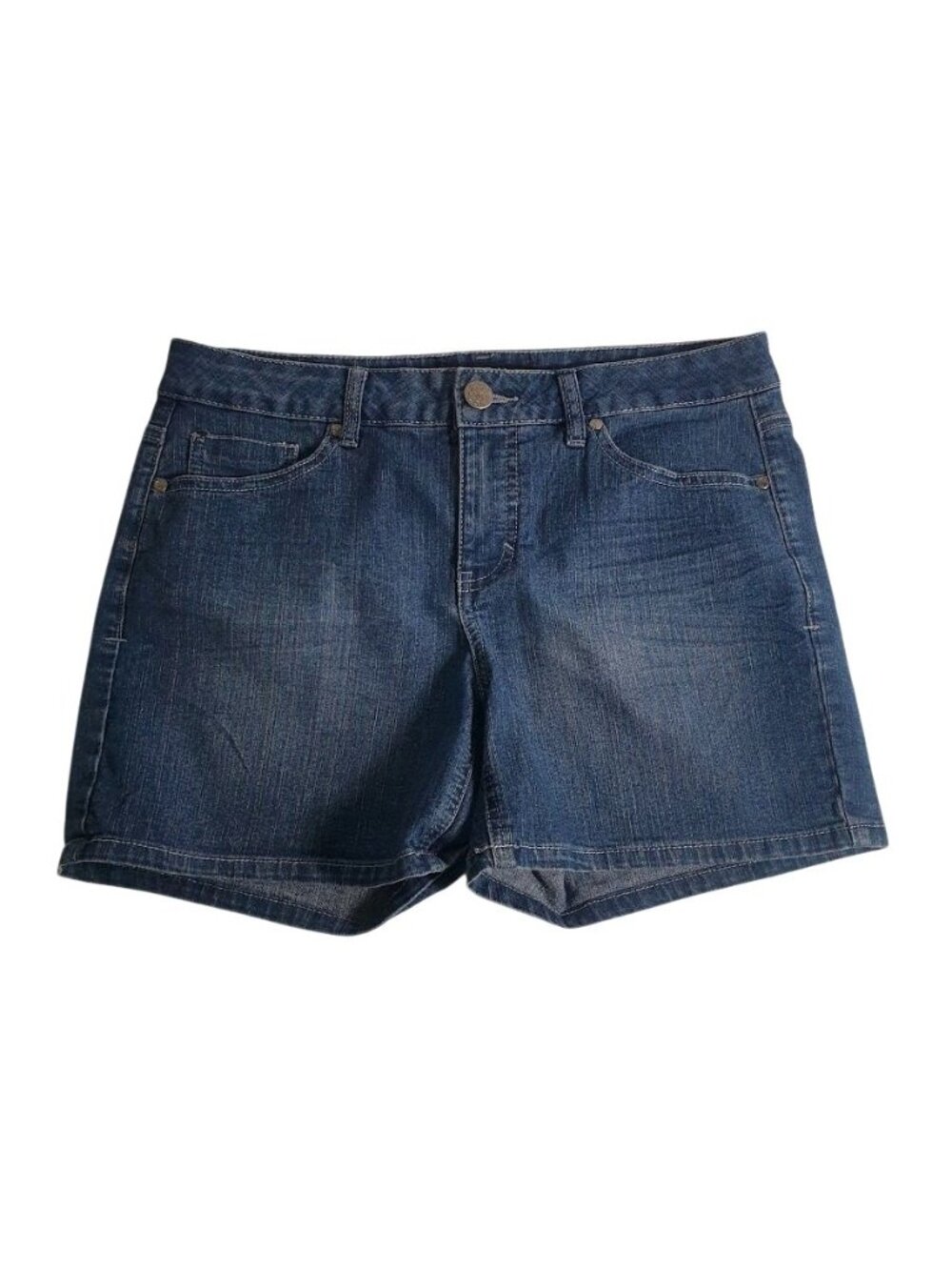 Beau Dawson Denim Shorts Womens Size 10 Mid Rise Embroidered Pocket Dark Wash